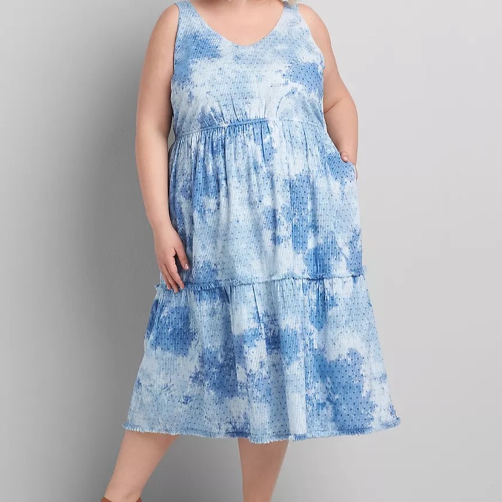 Sleeveless Tiered Swing Dress - Clip Dot